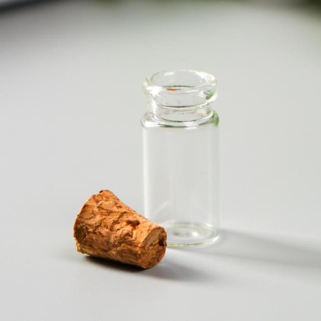 Decor for creativity Glass "A bottle with a cork", 2 ml, 2.5x1x1 cm-1