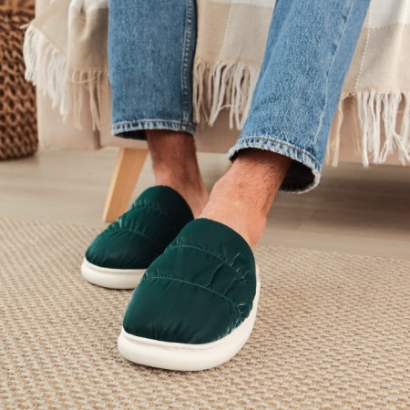 Male slippers, size 40-41, green color