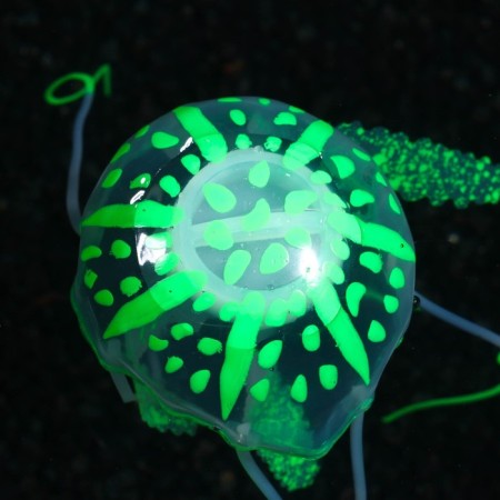 Decor for the Aquarium "Medusa" silicone, with a neon effect, 5 x 5 x 15 cm, green-8