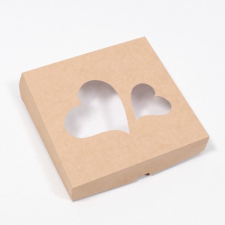 Folding box "Hearts", craft, 20 x 20 x 4 cm-1