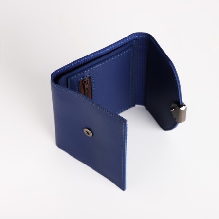 Women's wallet on the button, blue color-3