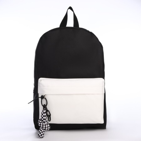 School textile school with pockets, 38x29x11 cm, black color-3