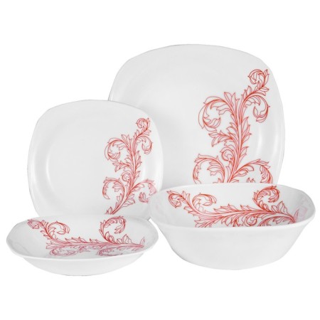 Set of square plates of OlaFF "Red Stem", 19 items-1