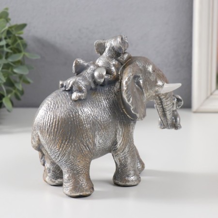 Polystone souvenir "Funny slopies go on a big elephant" 18.5x9x15 cm-2