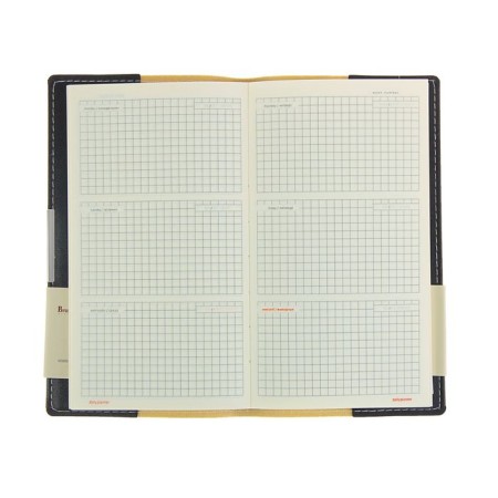Weekly Lowed A6, 80 Metropol sheets, Cover Artificial Leather, Smecked Block, Black-1