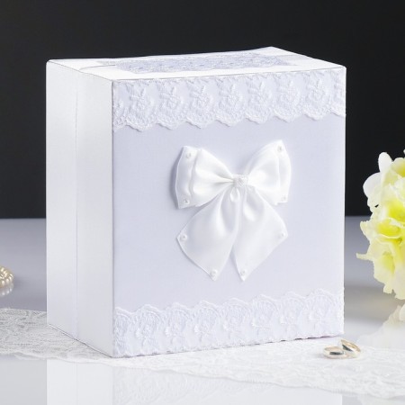 Money box "Family Bank" with lace