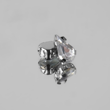 Rhinestones are sewing “drop”, rimmer, 6 × 10 mm, 50 pcs, white color-3