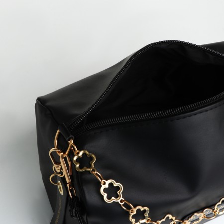 Bag Cross-Bodi with a zipper, black color-5