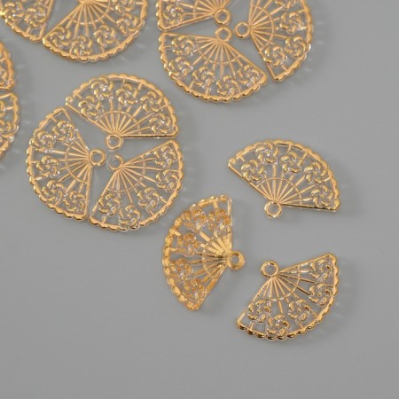 Decor for creativity Plastic "Fan of Transparent-gold" set of 20 pcs 3x2.1 cm-1