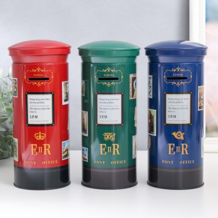 Piggy bank Metal "Postal Box. Mix" MIX 11x11x20 cm