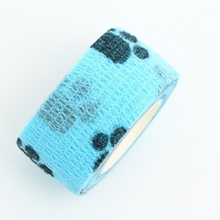 The self -fixed bandage "paws", 2.5 cm, max. Extensibility 4.5 m, blue-2
