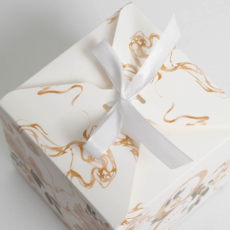 Gift folding box, packaging, “March 8, gold”, 12 x 12 x 12 cm-3