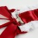 Carnival bandage "Lolita", red color with white braid