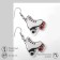 Earrings "videos", black and white color in silver