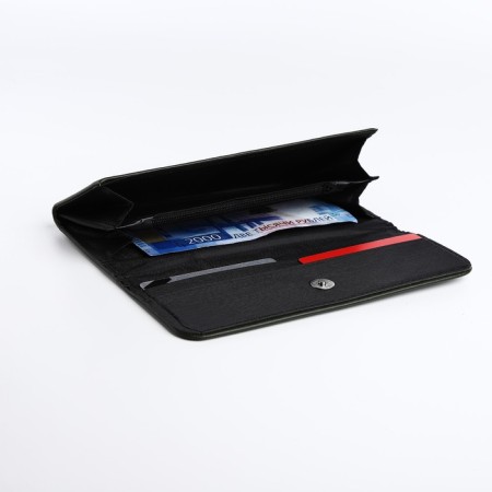 Women's wallet on a magnet, the color is dark green-3