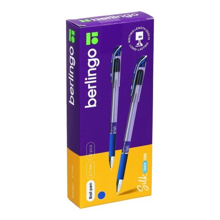 Ballic handle Silk Touch 2000, node 0.7 mm, blue ink, needle rod, flu-3