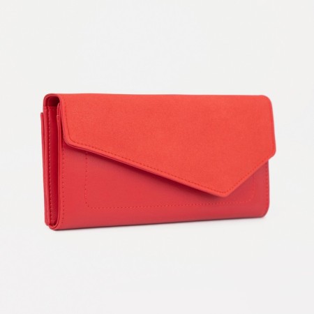 Women's wallet on magnets, red color