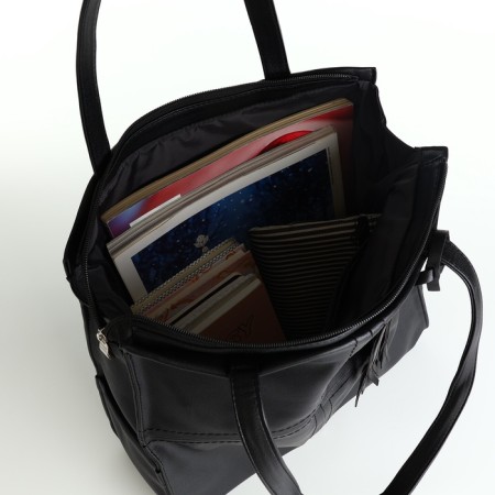 Bag Vita with a zipper, black color-6