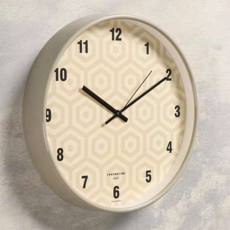 Wall clock, series: classic, "hexagons", smooth move, d-30.5 cm-1