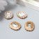Decor for creativity Metall "Medallion octagonal" pale blue crystal rhinestones 2x1.5cm