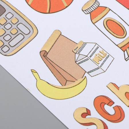 Plastic sticker with the gold contour "School and Sport" 28.5x10.5 cm-2