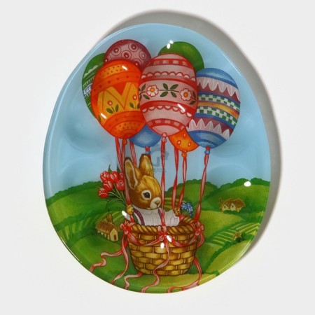 Glass stand for eggs of 10 cells of the Daillean "Easter rabbit", 24 × 20.5 cm-5