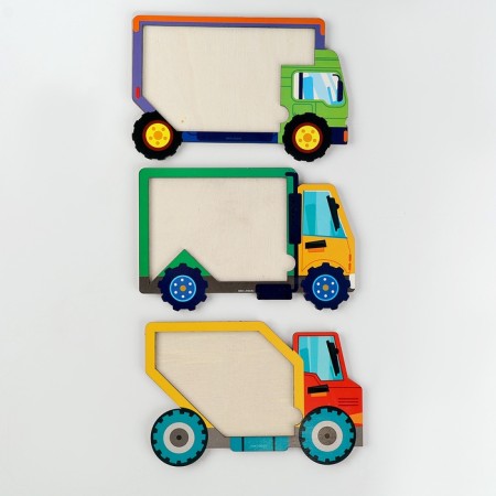 Wooden puzzle for children. Repeat on the sample "smart cars"-8
