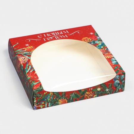Folding box "Happy New Year", 20 x 20 x 5 cm, new year-1