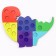 Wooden sorter "Dino" with pompons and tweezers, 15 x 21 cm