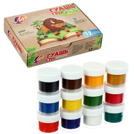 Gouache 12 colors x 15 ml Zoo-1