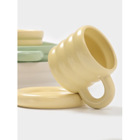 Tea couple of Dolyana "Zephyr", 350 ml, ceramics, yellow-6
