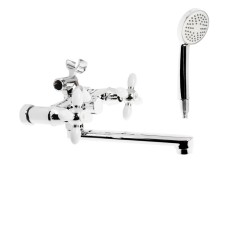 Accoona A6482G bath mixer, double -leaf, white/chrome