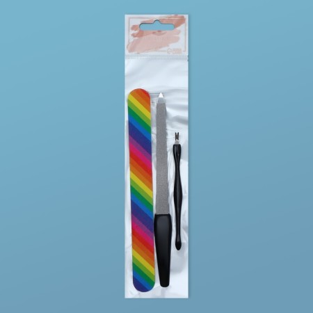 Manicure set, 3 objects, black/multi -colored color-4