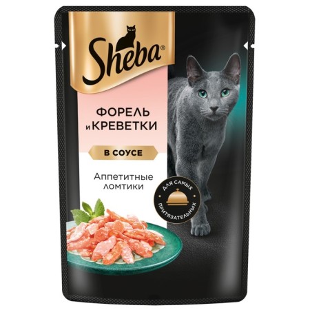 SHEBA wet food for cats, shrimp/trout, spider, 75 g