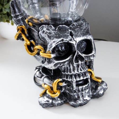 Plasmic ball Polystone "Skull with a chain" 19x11x10 cm Risalux-7