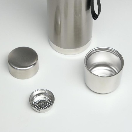 Thermos, 1 l, the journey "Master K.", with a circle, retains heat 48 hours, chrome-3