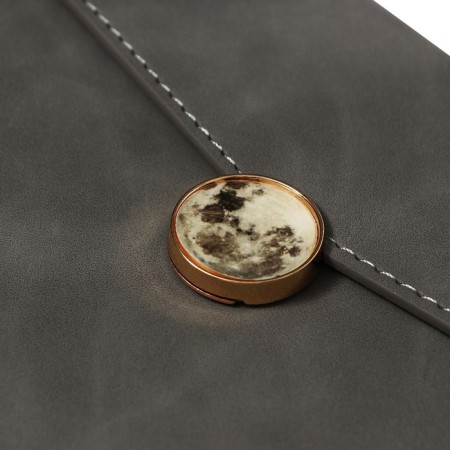 Organizer on the rings A6+, 80 sheets, leatherette, with a valve, a line, with a handle, in a gift box, gray-4