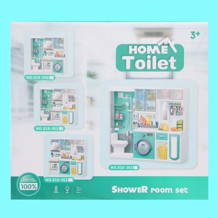 A set of furniture for dolls "Bathroom": bathroom, sink, dressing room-16