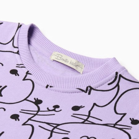 Sweatshirt for girls, lilac color, height 98 cm-1