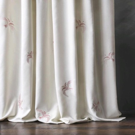 Set of curtains "Liberty", size 145 x 270 cm - 2 pcs, white color-1