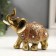 Polystone souvenir "Elephant in the Golden Popone with crystals" 10.5x11x4.5 cm