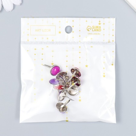 Brads for scrapbooking "Drops of paint" set 10 pcs mix 1.5x1.1x1.1 cm-4