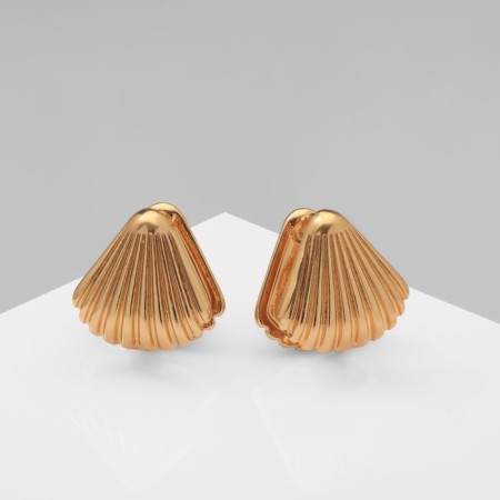 Earrings Metal "Chord" fan, color gold