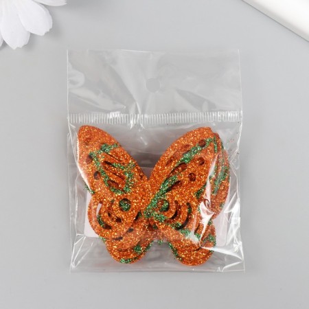 Decor "Butterflies" mix 5.5x4.5 cm set 6 pcs foam glitter-5