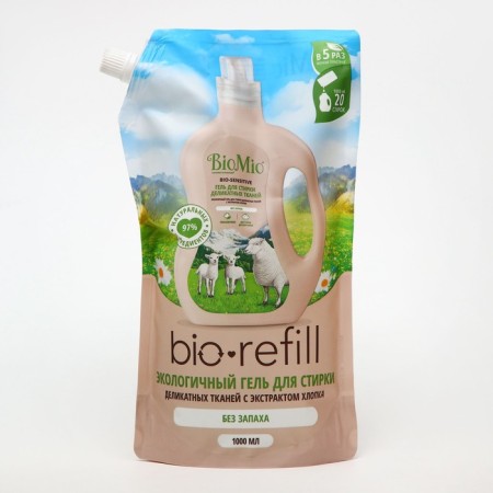 BIOMIO Bio-SENSITIVE refil washing gel for delicate fabrics, without smell, 1 liter