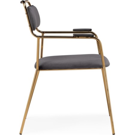 ASPEN Metal/velor Metal Carcass, gold/gray 60x65x86 cm-2