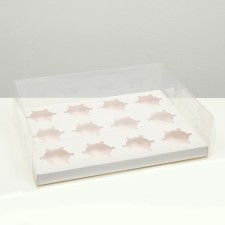 Box for 12 cupcakes, white, 34.7 × 26.3 × 10 cm
