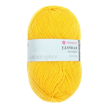 Yarn "Successful" 50% wool, 50% acrylic 250m/100g (12-yellow)-2