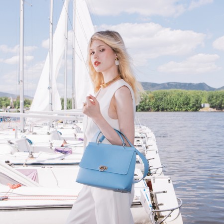 Women's bag Textura, messenger, average size, blue color-1
