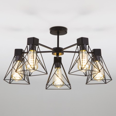 Trappola chandelier, 5x60W E27, black color